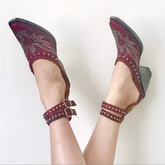 Old Gringo Evangelina Red Leather Cowboy /Western/Biker Boots mules 7 7.5 8 - Picture 2 of 11